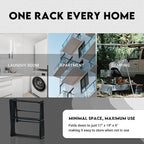 Clothes Drying Rack | Foldable Drying Rack Clothing for Laundry | Small Collapsible Portable Dryers for Laundry | Use for Indoor & Outdoor | Black 37.5"x29"x12"