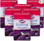 Clorox Scentiva Fabric Softening Dryer Sheets Fabric Sheets in Tuscan Lavender & Jasmine Scent Laundry Dryer Sheets for Fresh & Clean Clothes (Pack of 6, 630 Count Total)