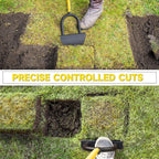 Manual Edger Lawn Tool with 38"-42" Adjustable Length, Saw-Tooth Border Edger with Wide Footplate Manganese Steel Blade, Garden Edging Tool for Flower Beds, Landscaping, Sidewalks, Yard