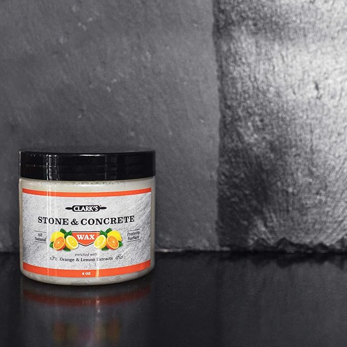CLARK’S Natural Stone Wax - Seal and Protect Soapstone, Slate and Concrete with Carnauba and Beeswax - Use on Kitchen and Bath Countertops - Enriched with Lemon and Orange Extract, Large 32oz