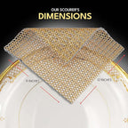 Heavy Duty Dish Scrubbers, Non-Scratch Scouring Pads - Odorless & Long Lasting Mesh Dish Cloth - Replace Sponges - Kitchen, Floor and Bathroom Usage - Made in Korea (2 Pcs)