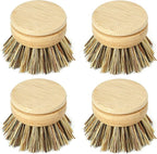 Jungle Culture Firm Bristle Replacement Brush Heads for Eco Dish Brushes • Wooden Kitchen Washing Up Brush Heads Pack of 4 • Interchangeable Bristle Refills • Dish Scrubbers • Zero Waste Cleaning