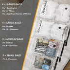SpaceAid 14 Pack Vacuum Storage Bags with Electric Air Pump, Space Saver Sealer Compression Bags for Comforters, Blankets, Pillows, Bedding, Clothes (4 Jumbo/4 Large/3 Medium/3 Small)