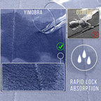 Yimobra Memory Foam Bath Mat, Super Soft Absorbent Bathroom Rug Non Slip 31.5x20 Inch, Quick Dry, Machine Washable Floor Carpet for Tub Shower, Home Decor Accessories, Navy Blue