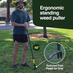 Rocklin™ Stand Up Weed Puller Tool - 4 Claw Steel Head - 48 inch Handle - 100% Metal - Easily Remove Weeds Without Bending or Kneeling WeedPuller