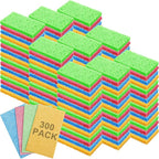 Zhengmy 300 Pieces Sponges Bulk Sponges Kitchen Compressed Sponge Natural Dish Sponge Compressed Wood Pulp Cleaning Without Scratching for Kitchen Bathroom, 3.9 x 2.4 x 0.12 Inch (Multicolor)