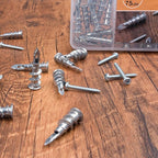 KURUI #8 Zinc Self-Drilling Drywall Anchors, 60PCs Hollow Metal Wall Anchors and Screws Kit, 30 Heavy Duty Anchors + 30#8 x 1-1/4'' Screws, 75LB Hanging and Mounting