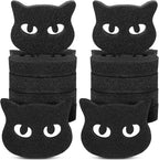 Tioncy 12 Pack Black Cat Sponges Bulk Dual Sided Scrubber Sponges Dishwashing Non Scratch for Cat Kitchen Accessories Dish Scouring
