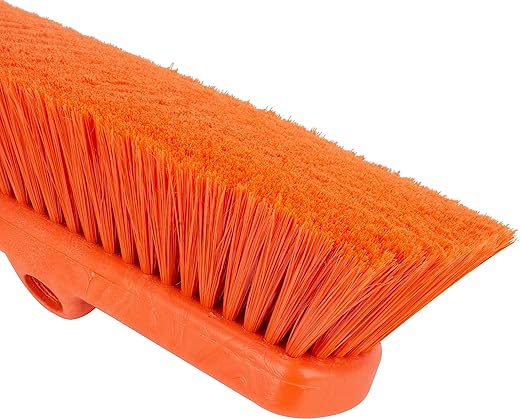 SPARTA 41278EC24 Flo-Thru Plastic Wall Scrub Brush, Equipment Brush With Soft Nylex Bristles For Industrial Kitchens, Hospitals, Commercial Cleaning, 4 Inches, Orange