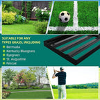 Lawn Leveling Rake 17 x 10 Inch Stainless Steel Heavy Duty Ground Leveler, Flipping-Resistant Smooth Edge, Adjustable Handle 28–60 Inches for Backyard Landscape, Garden, Golf Course, Farm, Pasture.