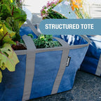 CleverMade EcoBasket 30L Collapsible Tote Basket 3 Pack – Reusable Grocery Tote That Stands Upright, Foldable Shopping Basket for Car Trunk Storage, Heavy Duty Utility Bag, 30 lb Capacity - Gray