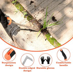 Patio Crack Weeder Tool with Ergonomic Handle – Stainless Steel Weed Puller for Patio Sidewalk Driveway Cracks | Rust Resistant Dual-Material Gardening Tool