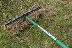 THE GROUNDSKEEPER II Green Rake 55-inch Lightweight Fiberglass Handle, 21-inch Head, Durable Steel Tines for Gardening, De-Thatching or Professional Landscaping
