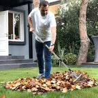 Garden Rake for Leaves, Metal Adjustable Leaf Rake for Lawns, Length 37"-53", Adjustable Expandable Head 8"-15", Garden Tools for Lawn Garden Yard Flowers Beds Bush