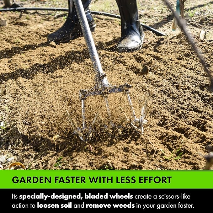 Yard Butler- Rotary Cultivator - Durable Garden Cultivator for Healthy Soil - Customizable Tiller to Meet Garden & Lawn Needs - Ergonomic Gardening Tool Design - Standard Packaging