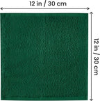 Utopia Towels 12 Pack Cotton Washcloths Set - 100% Ring Spun Cotton, Premium Quality Flannel Face Cloths, Highly Absorbent and Soft Feel Fingertip Towels (Electric Blue, Hunter Green, Red, Mustard)