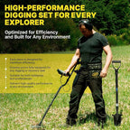 CKG Carbon Metal Detecting Set - Spade Shovel, Hand Shovel Digging Tool, Pouch Bag – Lightweight and Durable Shovels for Digging Treasure Hunting,Set