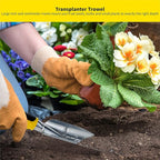 ⭐️ Gardenera 3PC Garden Tool Set with Soft Rubberized Non-Slip Handles - Hand Trowel, Transplant Trowel, Hand Rake in Polished Aluminum - Ideal for All Gardening Needs and The for Gardeners 🎁