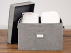 Covermates Keepsakes - Storage Box - Heavy Duty Polyester - Reinforced Handles - ID Window - Indoor Storage - Closet Storage, Grey Heather