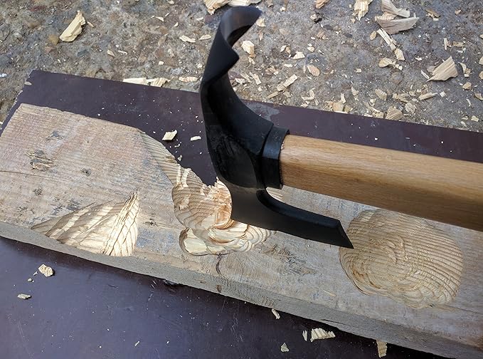 Elegant Small Bearded Hatchet/Axe Combined with Curved Adze Blade - Bowl Makers Tool- Rare!!!