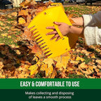 GardenHOME Leaf Scoops Hand Rakes, Large Leaf Grabbers for Yard Work and Garden Use, Clear and Collect Garden Rake, Leaf Scooper and Claws for Leaves, Lawn Debris, and Trash Cleanup, Yellow