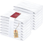 RUVANTI Flour Sack Towels 12 Pack 28 x 28 Inches, Ring Spun 100% Cotton Dish Towel, Machine Washable, Absorbent - Flour Sack Kitchen Towels for Drying and Cleaning - White