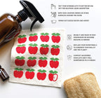 Nordhus Design Swedish Dishcloths, 5 Apple Cloths, Made in Sweden - Reusable, Washable Cellulose Cotton Kitchen Cloths - Replace Paper Towels, Wipes, Sponges, Dish Rags