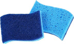 Superio Non-Scratch Cellulose Sponge Scrub (12-Pack) Heavy Duty Kitchen Sponges Scrubbers with Scouring Pad (Blue)