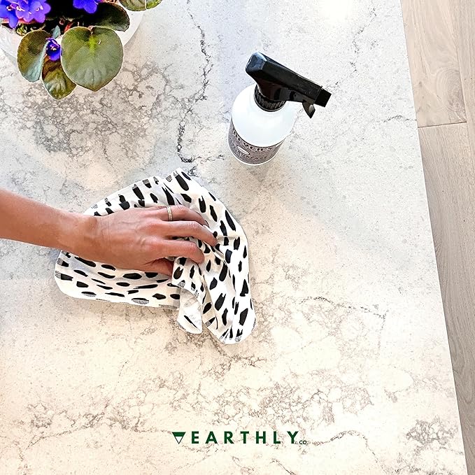 Reusable Paper Towels - 10 Pack - Roll of Washable Cotton Cloth Paper Towels - Paperless Reusable Napkins Cloth Washable - Absorbent + Long Lasting - Zero Waste Products - (Brushstrokes)