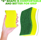(12 Pack) Heavy Duty Scrub Sponges by SCRUBIT – Kitchen Dish, Sink and Bathroom Cleaning Scrubber Sponge - with Non-Smell Scouring Pad