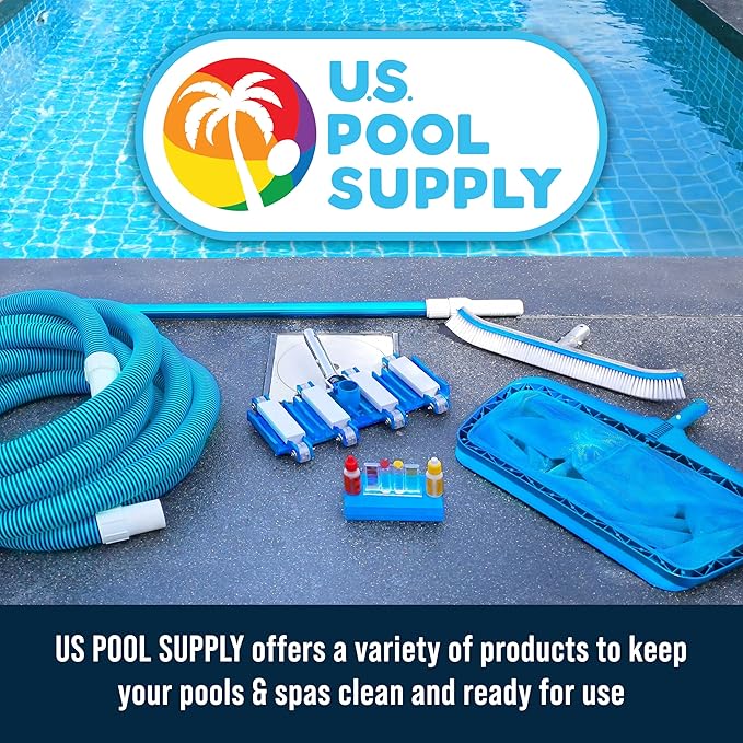 U.S. Pool Supply Hand-Held Pool Scrub Brush, 2 Pack - Surface Scrubbing Scouring Sponge Pad - Clean Pool Tile & Grout, Walls, Vinyl Liners, Spas - Cleaning Scrubber Stains, Kitchen Bathroom Tub Shower