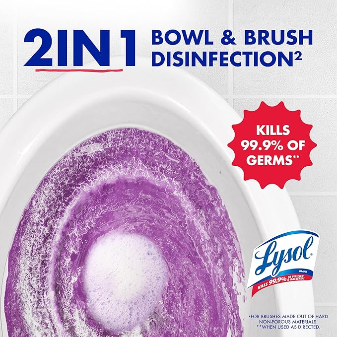 Lysol Toilet Bowl Cleaner Gel, For Cleaning and Disinfecting, Septic Safe Toilet Bowl Cleaner, Lavender & Cotton Blossom Scent, 24 oz, (Pack of 2)