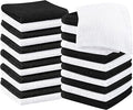 Utopia Towels 24 Pack Cotton Washcloths Set, 100% Ring Spun Cotton, Premium Quality Flannel Face Cloths, Highly Absorbent and Soft Feel Fingertip Towels, Black, White