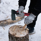 INTERTOOL Wood Splitting Maul and and Hatchet Set - 35-inch Axe and 14-inch Camping Chopping Hatchet with Shock Absorbing Fiberglass Handles with Blade Protectors HT-0275-0291