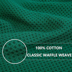 Homaxy 100% Cotton Waffle Weave Kitchen Dish Cloths, Ultra Soft Absorbent Quick Drying Dish Towels, 12 x 12 Inches, 6-Pack, Dark Green