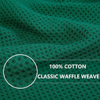 Homaxy 100% Cotton Waffle Weave Kitchen Dish Towels, Ultra Soft Absorbent Quick Drying Cleaning Towel, 13 x 28 Inches, 6-Pack, Dark Green
