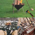 HFS(R) 14.5 Inch Axe Hatchet with Fiberglass Handle 21oz/600g Head Weight Heat-Treated Blade, Anti-Slip Grip, Perfect for Camping, Hiking, Woodworking