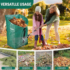 60Gallon Leaf Collector and Adjustable Metal Rake Set,Detachable 18 Tines Leaf Rake with Dustpan-Type Leaf Bag,Leaves Pick up Tool Set,Lawn and Leaf Collector Tool Kit for Lawn Yard Leaves,Shrub,Grass