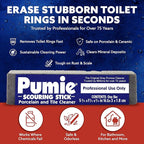 PUMIE Pumice Scouring Stick for Cleaning Toilet Rings Stain & Hard Water Rings, Extra Strong Heavy Duty Pumice Stone for Toilet Cleaning, Rust, Grills, Tough Bathroom, Ovens, Pools & Tubs - Pack of 1