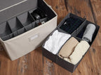 Covermates Keepsakes - Adjustable Zip-Top Storage Box - Configurable FlexGrid Compartments - Heavy Duty Polyester- Reinforced Handles - Stackable Design - Indoor Storage, Beige Heather