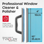 Tyroler Silicone Shower Squeegee for Glass Doors - 10" | 2 Microfiber Scrub & Polish Cloths | Multi-Surface Wiper | Perfect Window Squeegee for Home | Squeegee for Shower Glass | Shower Door Squeegee