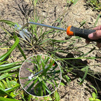 Weed Remover Tool,2024 New Weeding Tools Gardening,Weed Puller Tool with Long Handle (Plastic Handle Silver)