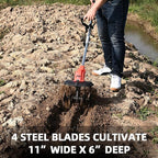 Brushless Cordless Tiller for Gardening,400 RPM Cultivators for Gardening Has Battery Capacity Display with 4.0 Ah Battery, Rototiller 11 in Tilling Width, 6 in Depth by SHINTYOOL