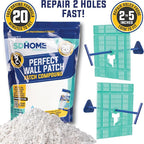 Drywall Repair Plate & Compound Kit by SD Home, Fix Large Holes Fast, Pack of 2 Wall Backing Plates & 1 Fast-Drying Spackle Filler Bag, Easy & Quick DIY Patching for Cracks & Wall Damage