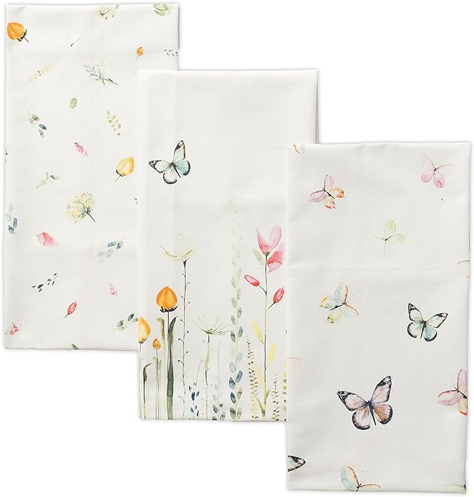 Maison d' Hermine Kitchen Towels Set of 2 100% Cotton 27.50" x 20" Reusable Cloth Tea Dish Towels Absorbent with Hanging Loop for Kitchen, Dining, Cocktail Parties Spring/Summer (Botanical Fresh)
