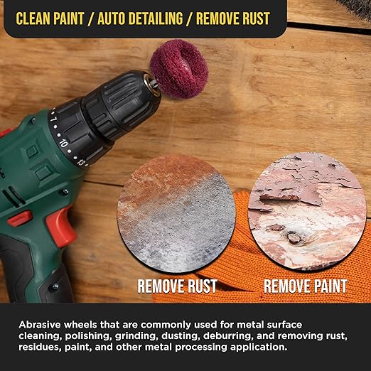 Dura-Gold 40-Piece 1" Abrasive Conditioning Polishing Buffing Wheel Set - 10 Each Grits 120, 180, 320, 400 with 1/8" Rotary Tool Shank - Sandpaper Scuff Pads, Clean Paint, Auto Detailing, Remove Rust