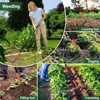 Small Garden Hoe with 71" Long Handle, L Shaped Gardening Weeding Tools with Three-Sided Sharp Blades, Hula Garden Hoe, Lightweight Weed Puller Tool for Trenching, Weeding, Loosening, Crack Weeder