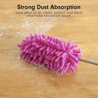 Microfiber Duster for Cleaning, Tukuos Hand Washable Dusters with 2pcs Replaceable Microfiber Head, Extendable Pole, Detachable Cleaning Brush Tool for Office, Car, Window, Furniture, Ceiling Fan