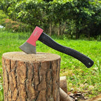 KSEIBI Hatchet with Sheath, Camping Axe for Splitting and Kindling Wood, Forged Steel Blade with Anti-Slip and Shock Reduction Handle Great Throwing Hatchets Pink