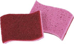 Superio Non-Scratch Cellulose Sponge Kitchen Scrub Sponges with Scouring Pad Set, Good for Non-Stick Cookware Frying Pan, Pot, Counter Top, Sink Scrubbing, Kitchen Scrubbers, Pack of 3, RedPink